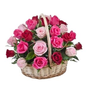 CANASTA 24 ROSAS SURTIDAS