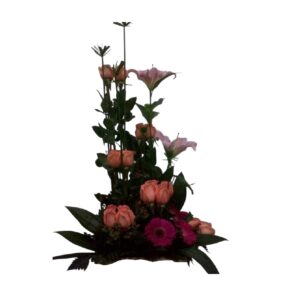 RAMO DE FLORES ROSAS  AGRUPADAS