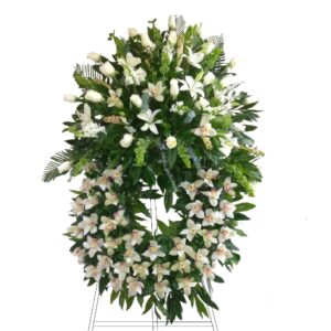 CORONA FUNEBRE EN ORQUIDEA SYMBIDIUM