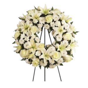 CORANA FUNEBRE EN ROSAS Y LIRIOS