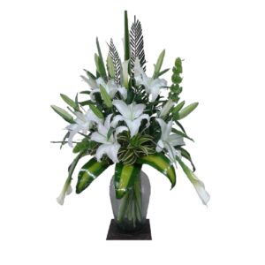 JARRÓN CON LIRIOS BLANCOS