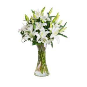 JARRÓN CON LIRIOS BLANCOS